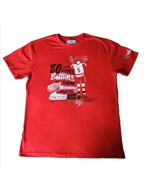 Red Wings Lidstrom T-shirt LG NHL Stanley Cup Molson Canadian Hockey Champions